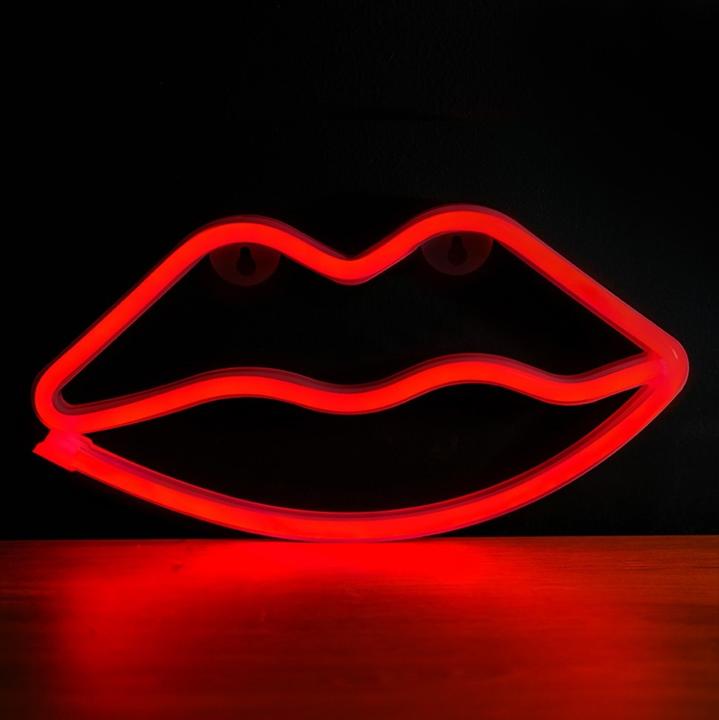 Actual product image Forever Light Neon LED Light LIPS red Bat + USB FLNEO8 (2 cm)