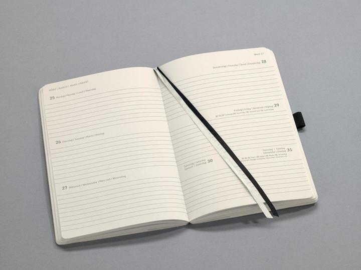 Actual product image Sigel Weekly calendar 2025 C2522 1W/2S black 21x13.5cm (135 x 210 mm, German)