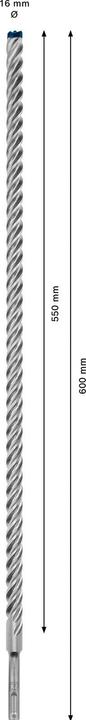 Immagine prodotto Bosch Professional Zubehör Trapano a percussione Expert SDS plus-7X, 16 x 550 x 600 mm (16,0 mm)