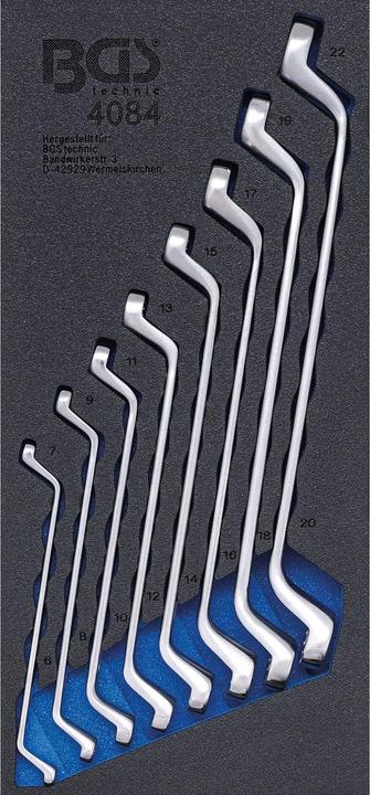 BGS Einlage 1/3: Doppel-Ringschlüssel-Satz SW 6 x 7 - 20 x 22 mm tief gekröpft 8-tlg.