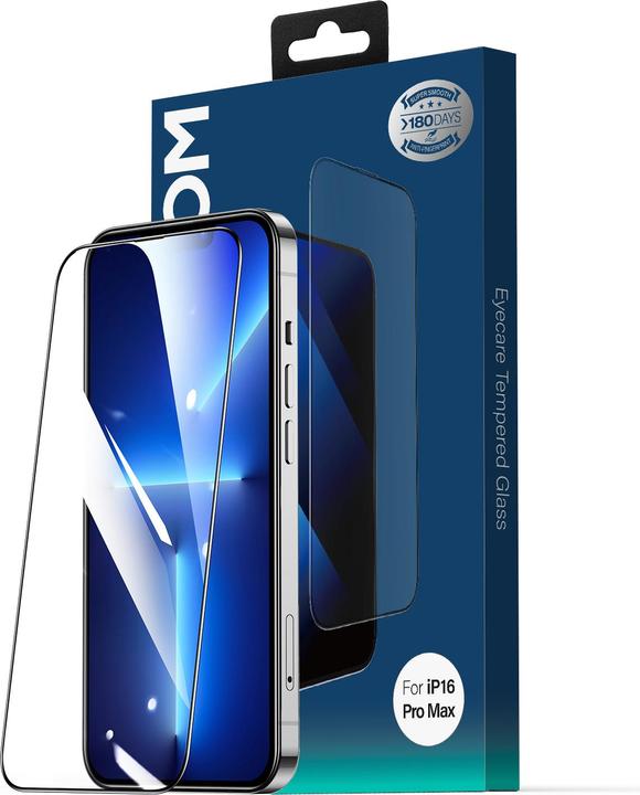 Actual product image Joyroom JR-MLG0287 Tempered Glass Screen Protector (2.5D Full Screen with Black Edge) for iP16 Pro Max (Anti (1 Piece, Apple iPhone 16 Pro Max)