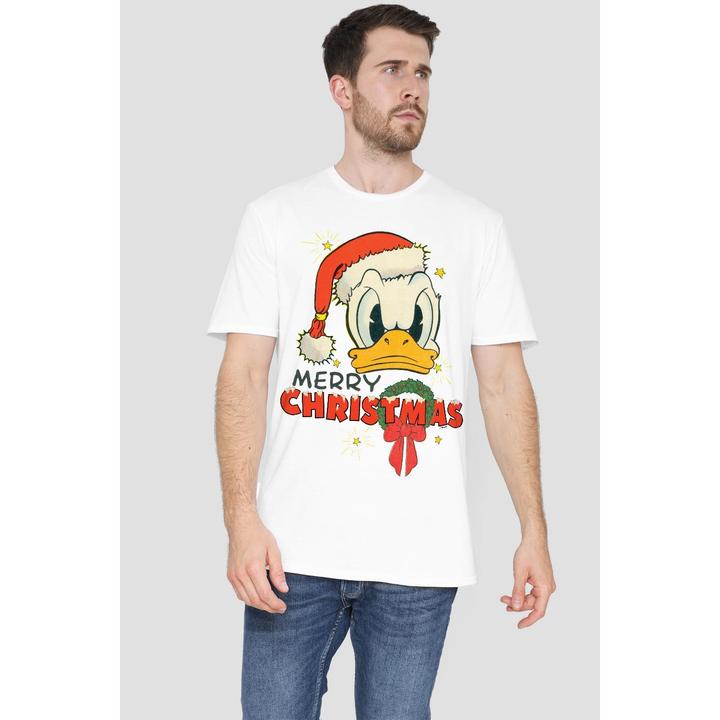 Actual product image Disney Mens Merry Christmas Donald Duck T-Shirt (XXL)