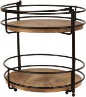 IKO Metall-Etagere 2-stöckig schwarz mit Holzböden h=3