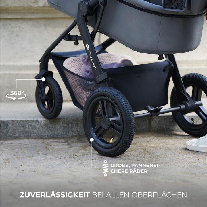 Actual product image KinderKraft Multifunctional Baby Stroller MOOV 2 XL AIR PURE BLACK