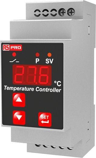 Actual product image Rs Pro Two-point temperature controller DIN rail, 1 x relay output/ thermocouple, type K input