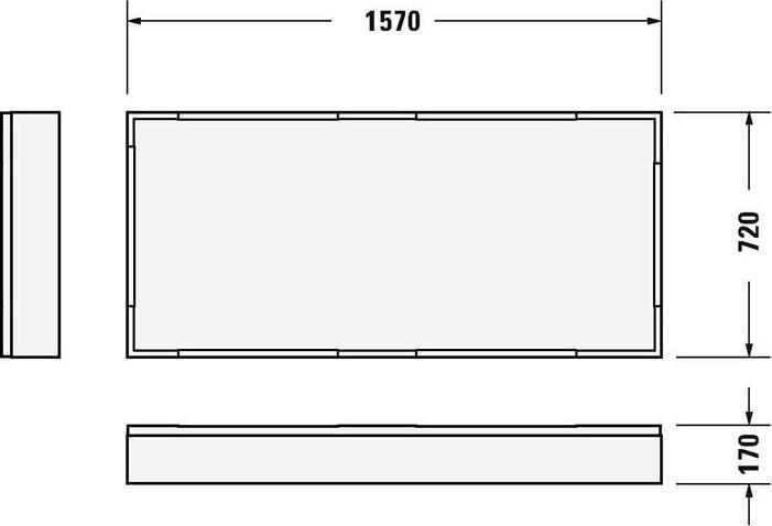 Actual product image Duravit Tub support D-CODE for 720164, 1600x750mm (160 cm, 157 cm)