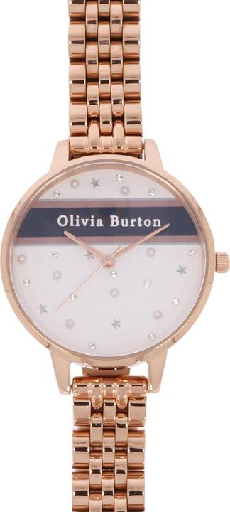 Olivia Burton Ladies Watch Pink & Navy Stripe OB16VS06 (Analogue wristwatch, 34 mm)
