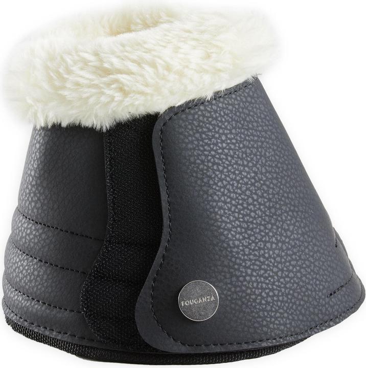 Image du produit Fouganza Cloches de sabot ouvertes en mouton synthétique cheval/poney - 500 noir