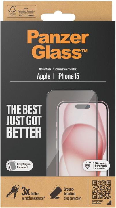 Produktbild PanzerGlass Ultra-Wide Fit (1 Stück, Apple iPhone 15)