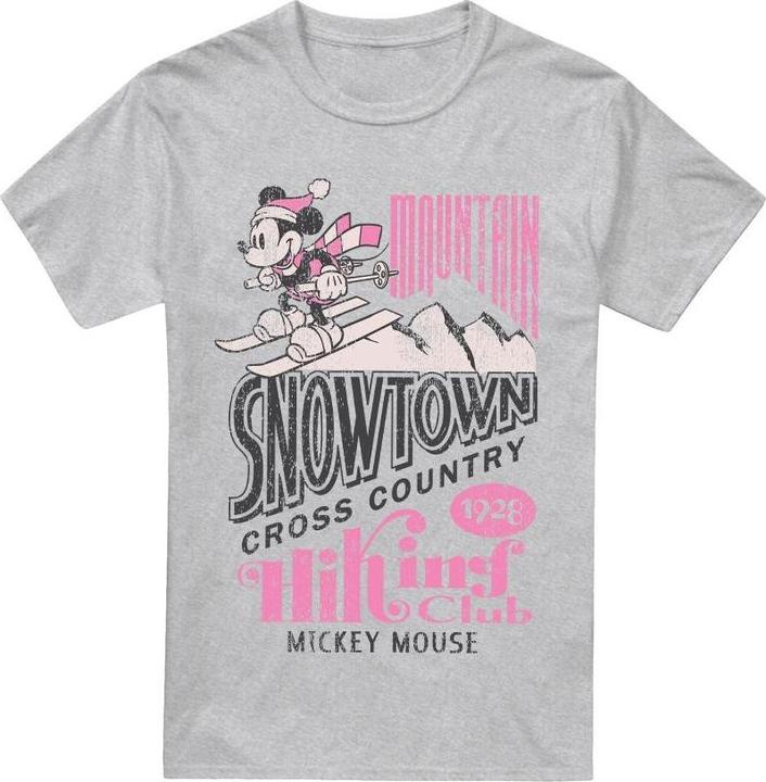 Actual product image Disney Mens Snowtown Ski Mickey Mouse T-Shirt (XL)