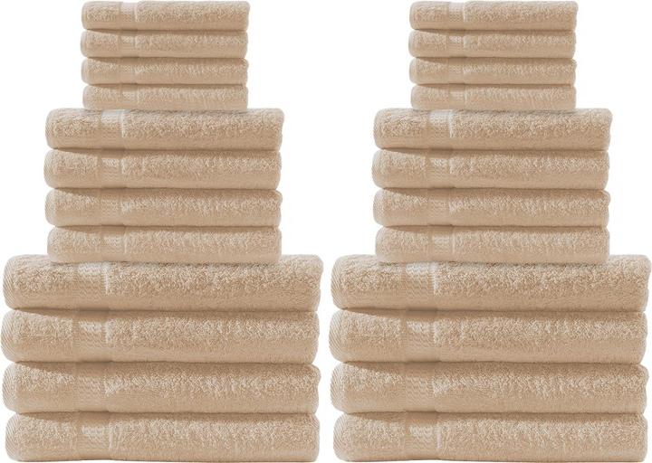 Casativo Handtuchset 24-teilig, je 8 Gäste-, Hand- und Duschtücher (50 x 30 cm, 50 x 100 cm, 70 x 140 cm)