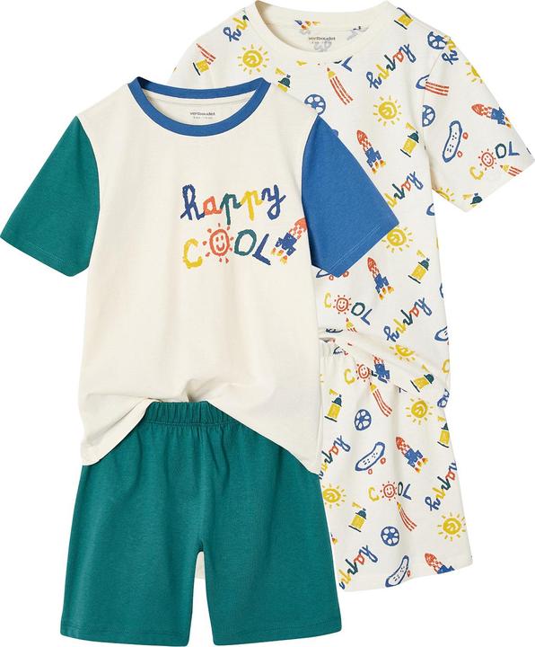 Vertbaudet 2er-Pack Jungen Sommer-Schlafanzüge COOL mit Recycling-Baumwolle