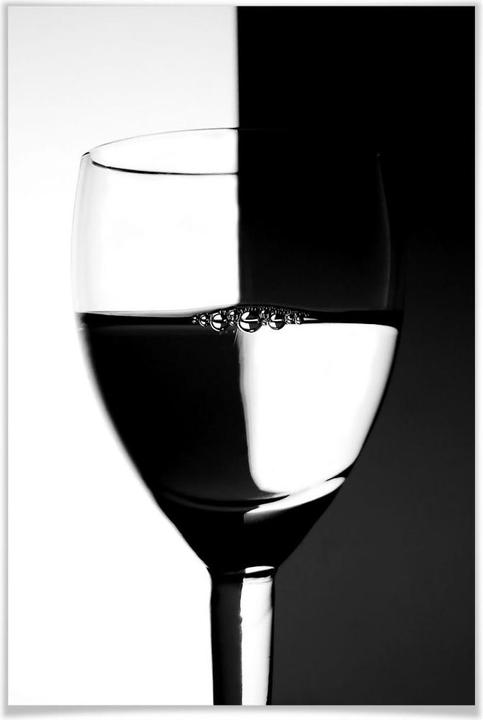 Produktbild Trenddeko Weinglas schwarz/weiss (70 x 100 cm)