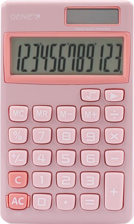 Actual product image Genie Pocket calculator 212P pink (Solar cells, Batteries)