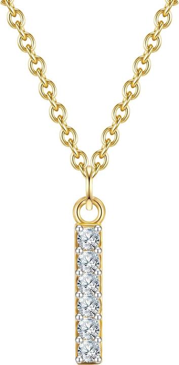 Glanzstücke München Damen Buchstabe I Sterling Silber Zirkonia Gelbgold 45,0 cm Basiskette + 5,0 cm Verlängerung - 32154 (Sterling Silber, 40 - 45 cm)
