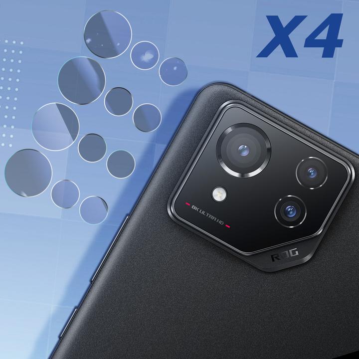 Productafbeelding 3MK Lensbescherming, 4 x 3 cameralenzen (1 Stuk, Asus ROG Telefoon 8)