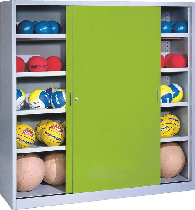 C+P Ballschrank (HxBxT: 195x120x50 cm, mit Vollblech-Schiebetüren, Typ 4)