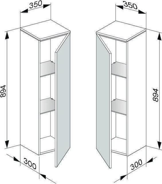 Immagine prodotto Keuco Armadio centrale EDITION 400 350x894x300mm Ans li we/ant clear
