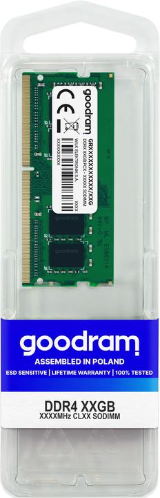 Goodram GR3200S464L22S/16G Memory module 16 GB 1 x 16 GB DDR4 3200 MHz (1 x 16GB, 3200 MHz, DDR4-RAM, SO-DIMM)