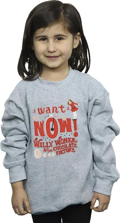 Actual product image Willy Wonka & the Chocolate Factory Girls Verruca Salt I Want It Now Sweatshirt (116)