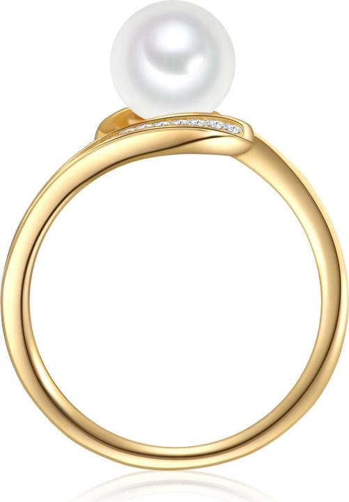 Immagine prodotto Valero Pearls Donna Argento 925 Cubic Zirconia Perla d'acqua dolce coltivata Oro giallo - 32320 (58, 925 Argento)