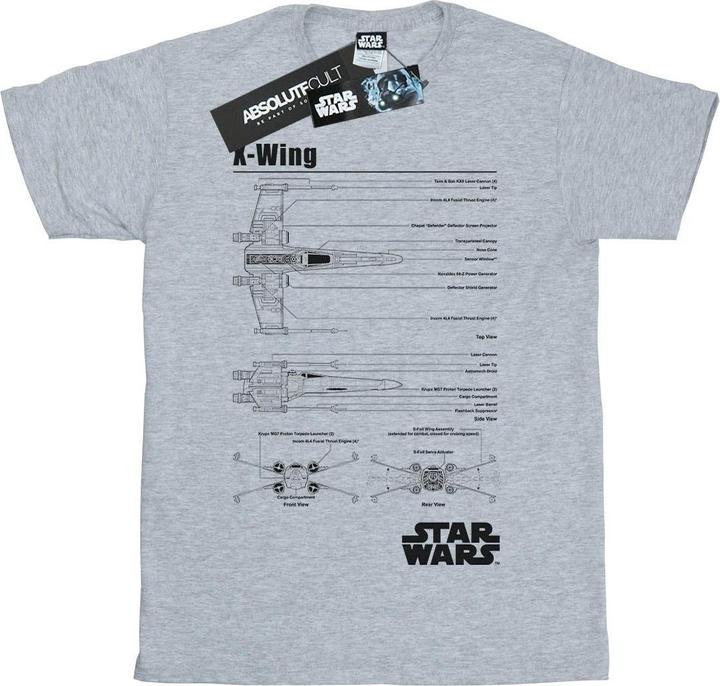 Image du produit Star Wars - T-shirt X-WING BLUEPRINT - Garçon (140, 146)
