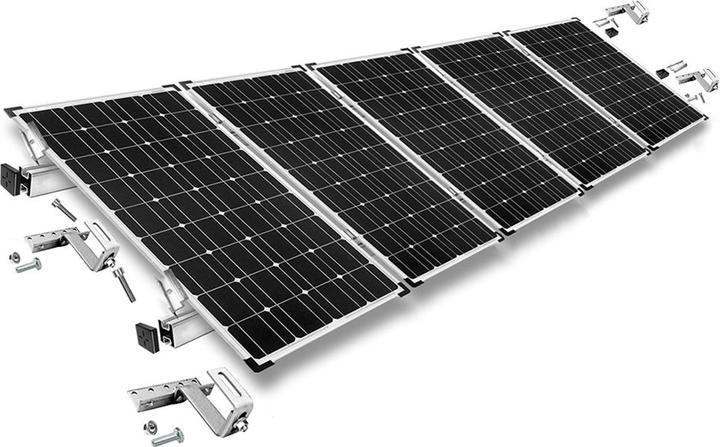 Image du produit Offgridtec Kit de fixation avec crochets de toit, réglable dans 3 directions (pour tuiles) pour montage sur (Matériel de montage du système solaire)