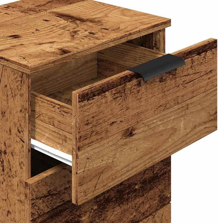 Actual product image VidaXL Bedside cabinet in reclaimed wood look 40x36x65 cm wood-based material (40 x 36 x 65 cm)