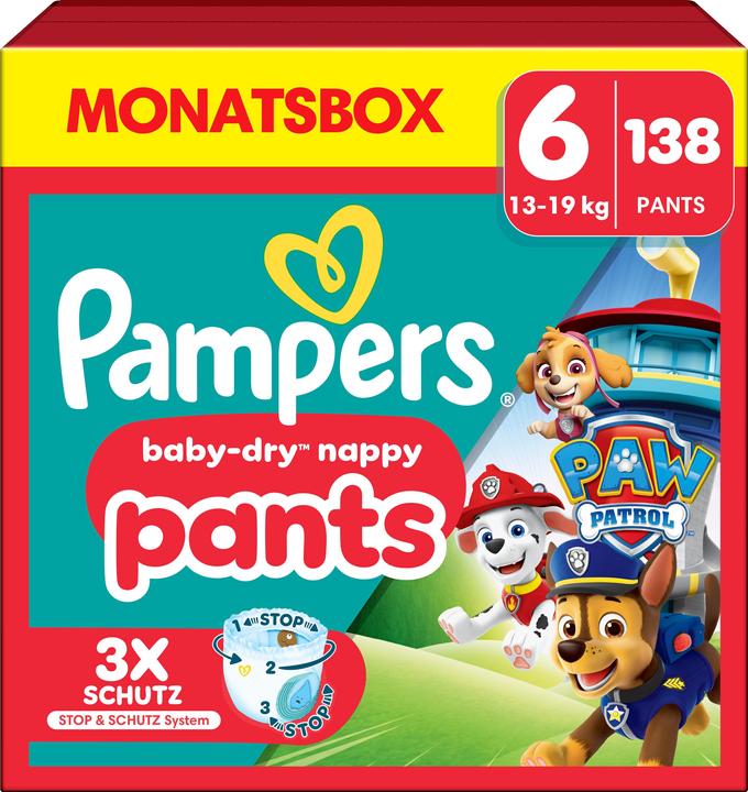 Immagine prodotto Pampers Baby-Dry Pants Paw Patrol (Dimensione 6, Pacco mensile, 138 Pezzo/i)