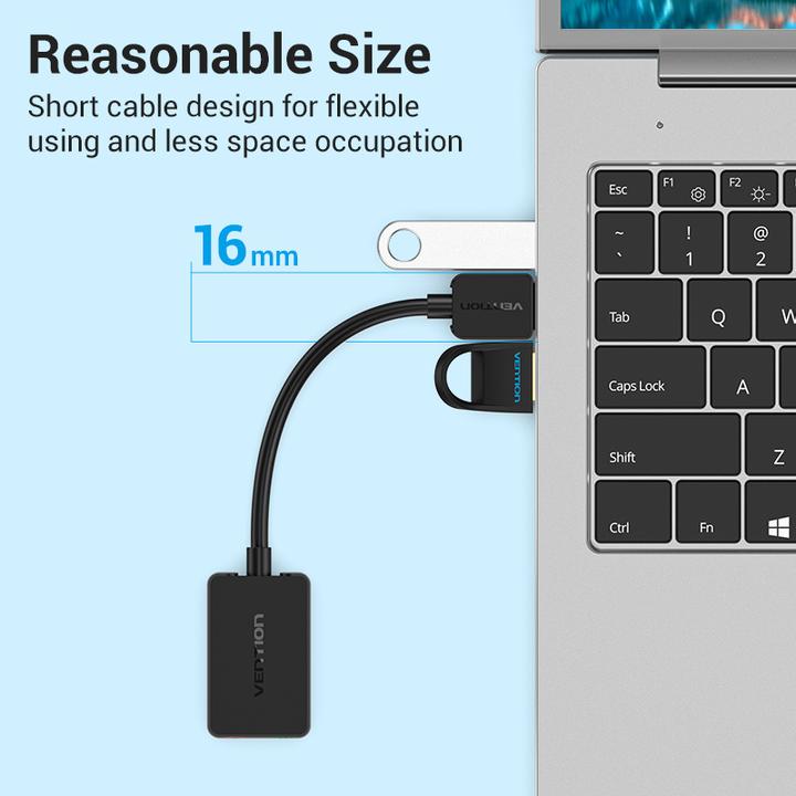Produktbild Vention External sound card USB 2.0 CDYB0 2-port 0.15m (USB)