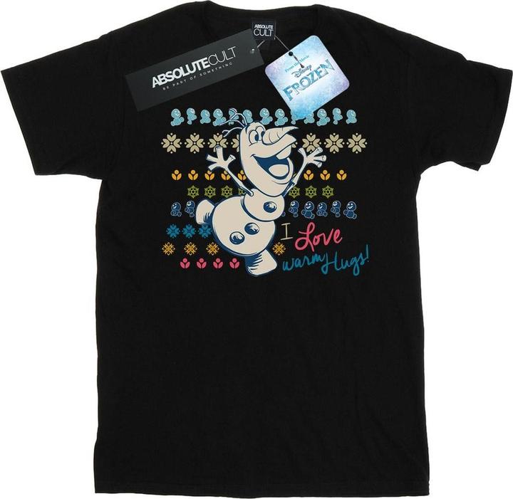 Actual product image Disney Womens/Ladies Frozen I Love Warm Hugs Cotton Boyfriend T-Shirt (3XL)