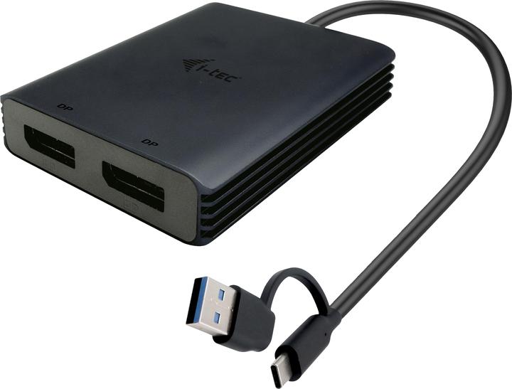 Produktbild i-tec USB-A/USB-C Dual 4K DP Video Adapter 2x 4K DP Display Adapter mit DisplayLink Chip 6950 (DP, 27 cm)