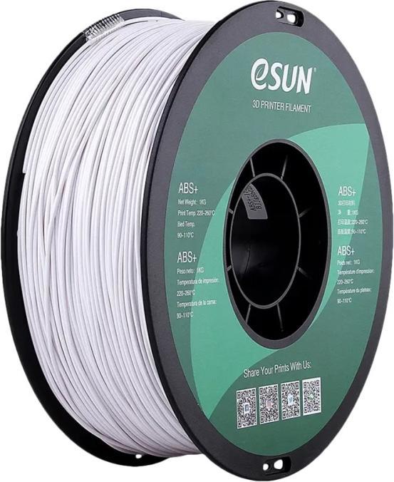 Produktbild eSUN ABS+ 1,75mm Cold White 1kg 3D Filament (ABS, 1.75 mm, 1000 g, Weiss)