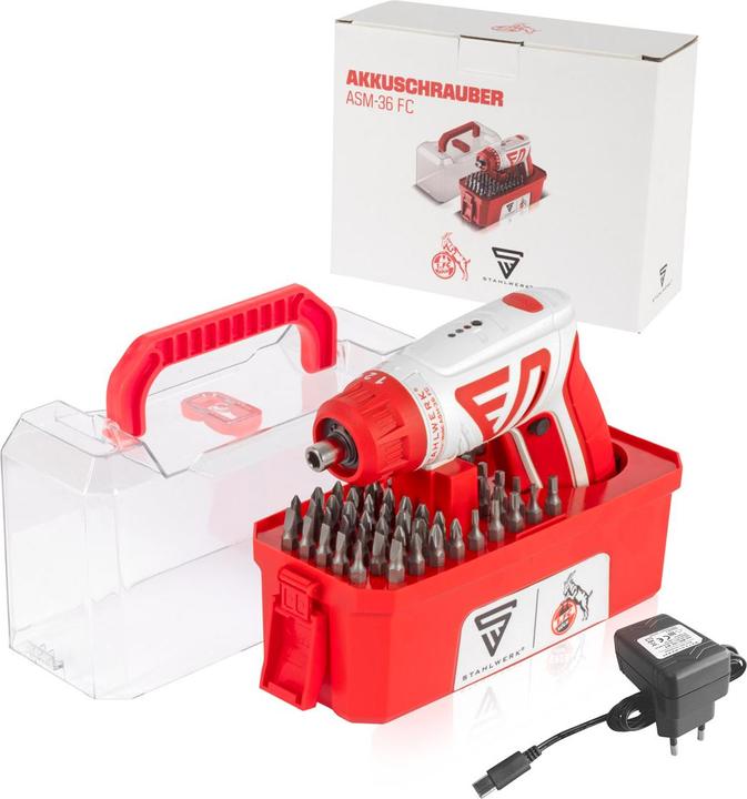 Produktbild Stahlwerk Akkuschrauber ASM-36 FC Köln Edition kompakter 3,6 V Stabschrauber (Stromversorgung über USB)