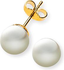 Natsumi Schmuck Ohrstecker Perle Gelbgold 18K/750 Ø 7.5-8.0mm (750/18 K Gelbgold)