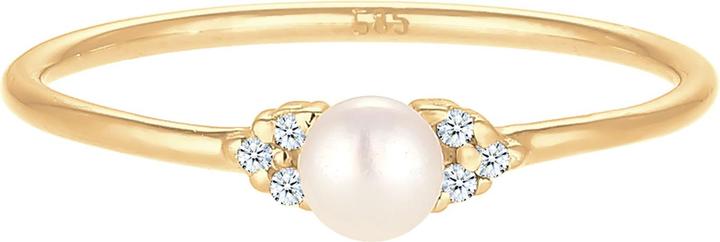 Produktbild Elli DIAMONDS Ring Verlobung Perle Diamant (0.03 ct.) 585 Gelbgold (54, 585/14 K Gold)
