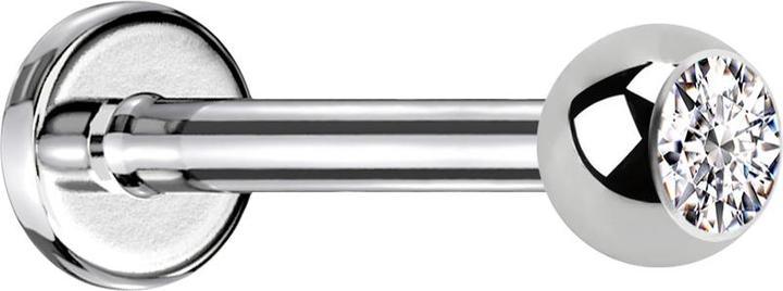 Produktbild Star Piercing Labret silber mit Kugel Kristall silber (Chirurgenstahl 316L, ohne Messing)