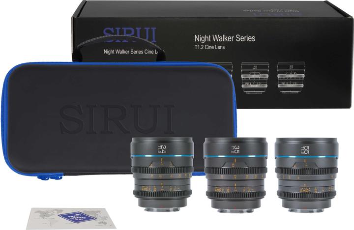 Actual product image Sirui Nightwalker 24 35+55mm T1.2 S35 MF Cine Lens Bundle X-Mount (Fujifilm X, APS-C / DX)