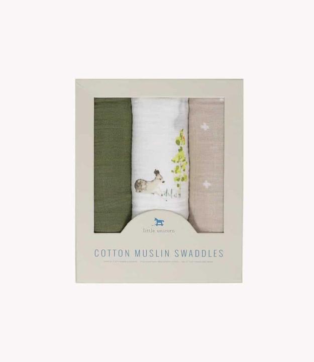 Produktbild little unicorn Cotton Muslin Swaddle 3 Pack - Oh Deer! (120 cm, 120 cm)