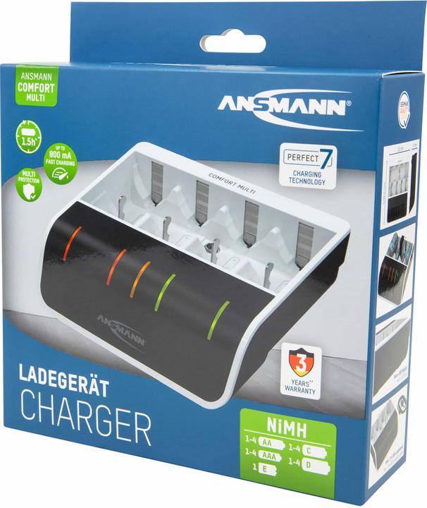 Immagine prodotto Ansmann Comfort Multi Charger (1 pz., C, D, AAA, AA, 800 mAh, Caricabatterie senza batteria)