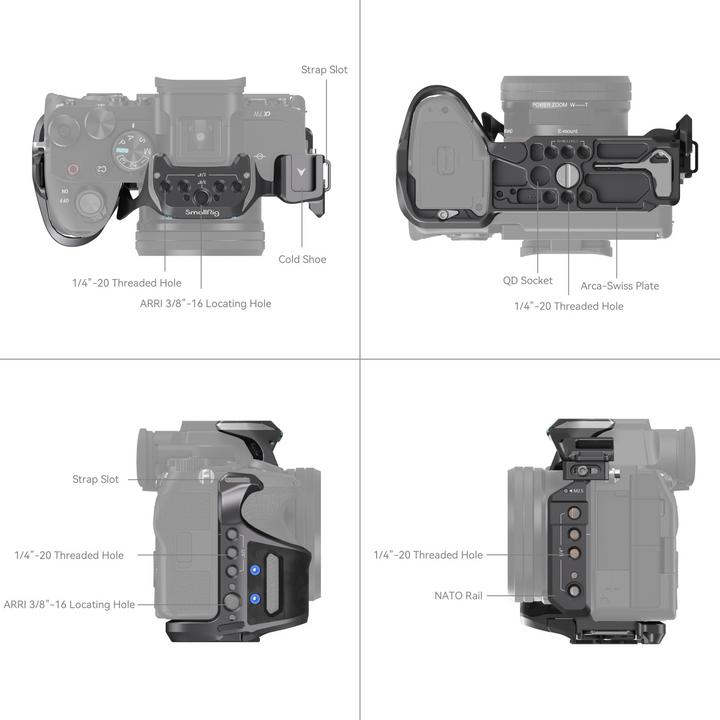 Produktbild SmallRig Rhinoceros Cage Kit for Sony Alpha 7R V / Alpha 7 IV / Alpha 7S III (Cage)