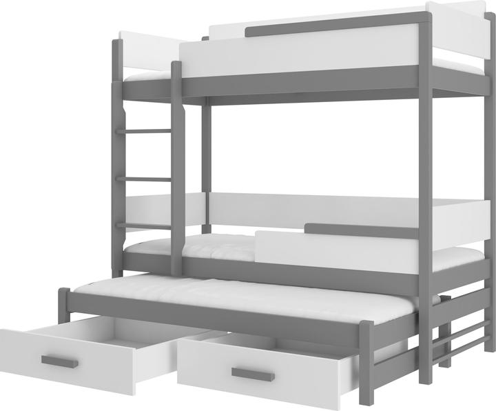 Produktbild ADRK Furniture Etagenbett verdreifachen QUEEN 200x90 (200 x 90 cm)