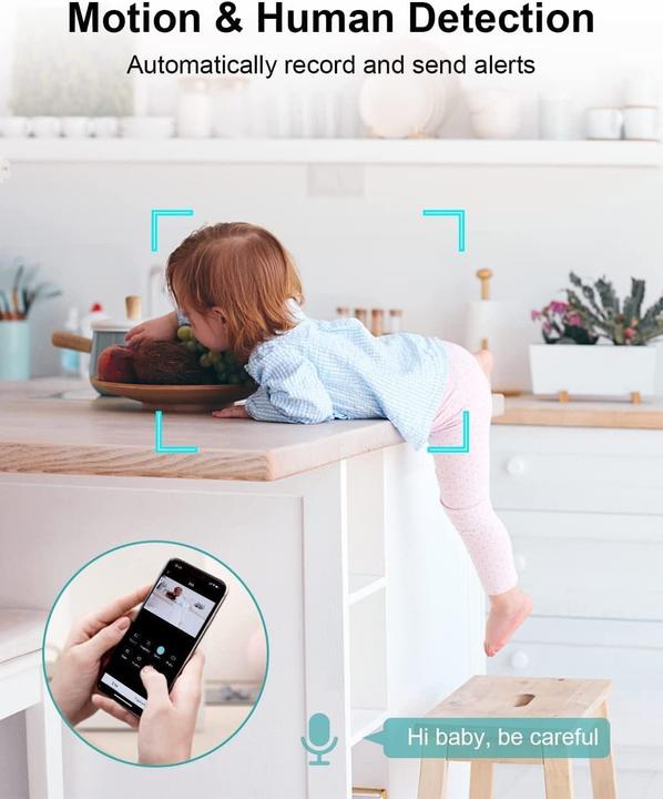 Produktbild WUUK 4MP/2.5K Innenüberwachungskamera mit App und magnetischem Standfuss