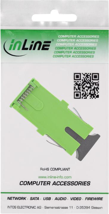 Productafbeelding InLine Glasvezel koppeling, simplex SC/SC, singlemode, keramische huls, met sluiter, groen (Netwerkkoppeling)