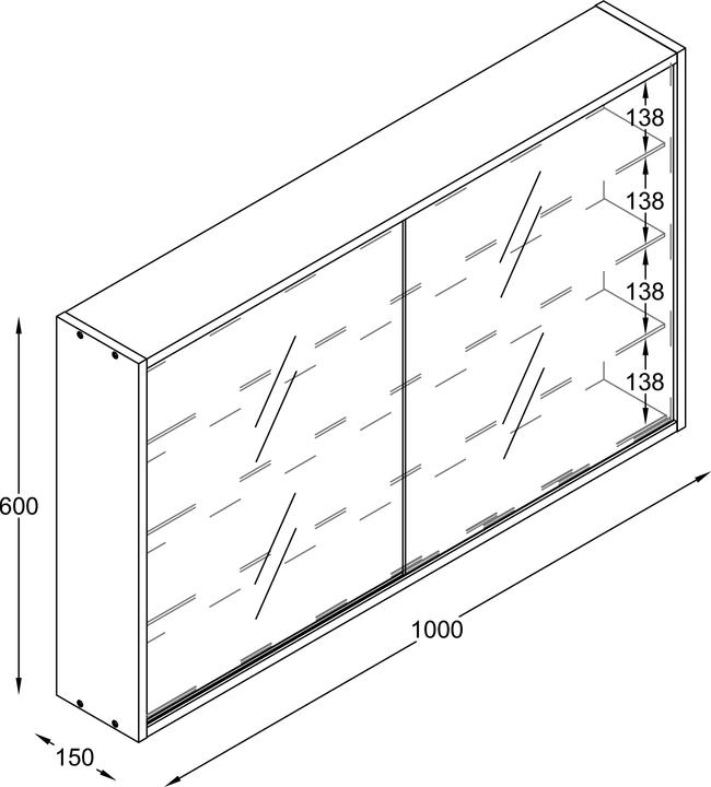 Produktbild VCM Hängevitrine Wandvitrine Glas Drivalo XL