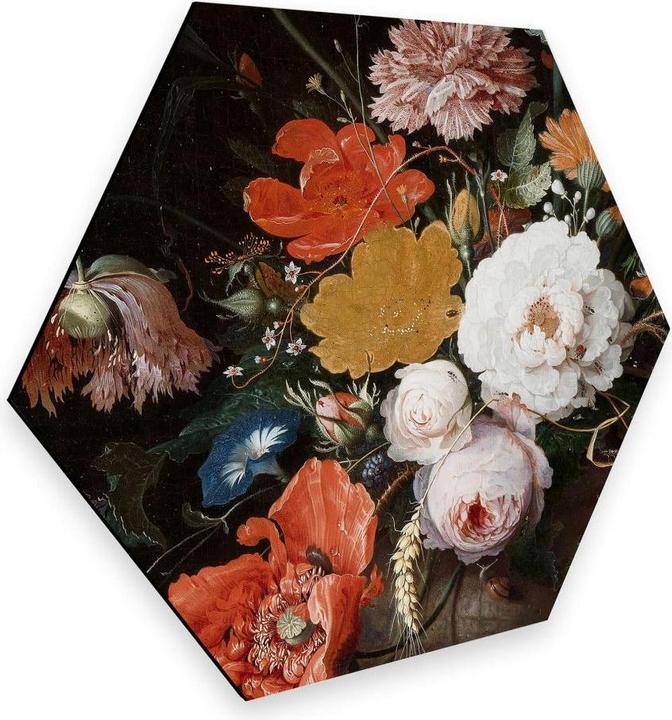 Actual product image Trenddeko Still life with flowers and a clock (75 x 65 cm)