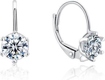 Moiss Gentle silver earrings with clear zircons E0000676 - Dimension: 1.5 x 0.9 cm