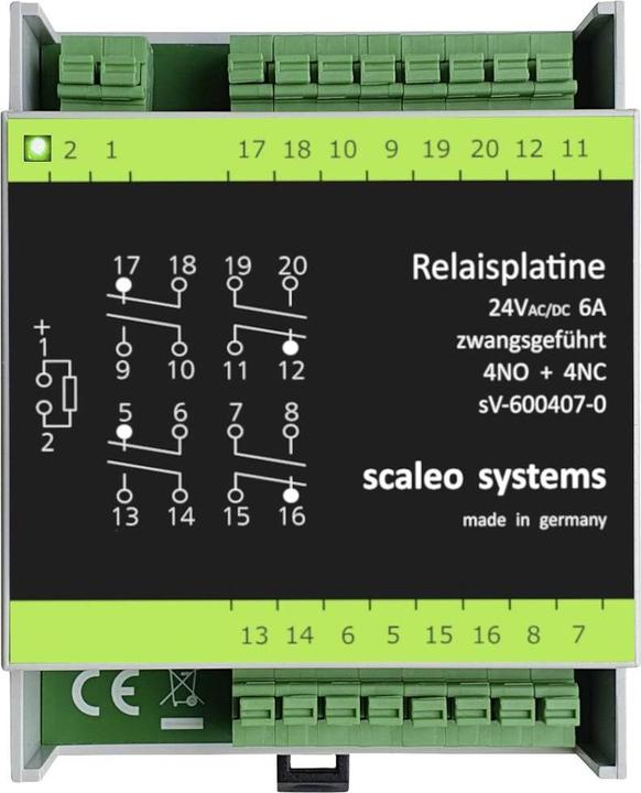 Actual product image Scaleo Systems Safety relay with reverse polarity protection diode, with LED, with housing 1 pc. type 24V 4-gang 4