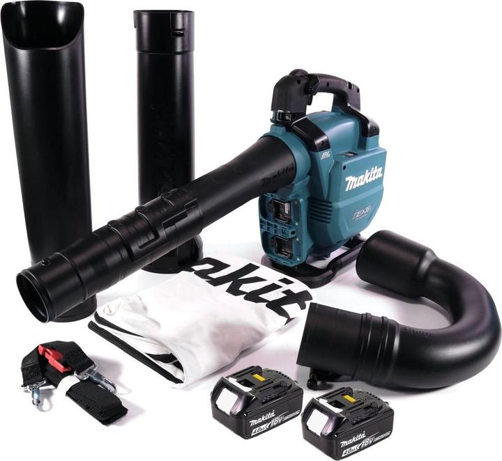 Immagine prodotto Makita DUB 363 M2V Soffiatore / aspirafoglie a batteria 36 V ( 2x 18 V ) Brushless + set di aspirazione + (Batteria ricaricabile, Aspiratore e soffiatore)