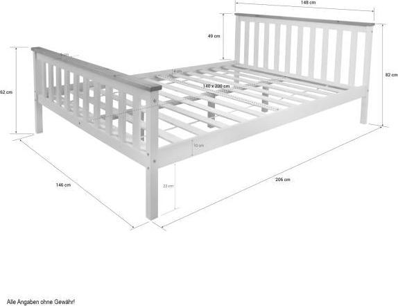 Immagine prodotto Homestyle4u Letto futon letto matrimoniale (140 x 200 cm)